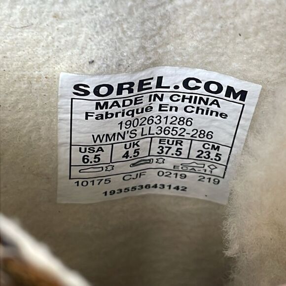 Sorel Phoenix Short Lace Waterproof Tan Suede Women’s Sz 6.5 Shearling Boots - Picture 6 of 11